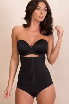 Definitions Hook & Eye Waist Cincher - Black