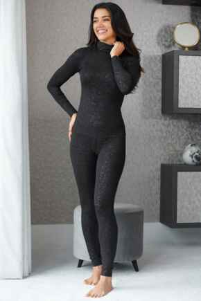 Second Skin Thermal Legging  - Glitter Black