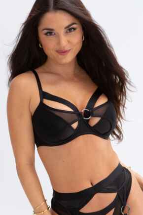 Obsessed Underwired Half Padded Bra  - Black