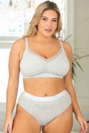 Love To Lounge Logo Cotton Deep Brief  - Grey Marl