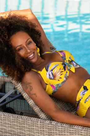 Paradiso Lightly Padded Underwired Front Tie Top - Yellow