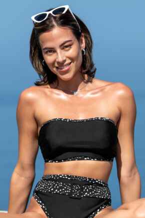 Rhodes Strapless Non-Padded Underwired Top - Black/White