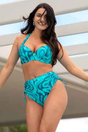 Seychelles Adjustable High-Waist Tummy Control Bikini Brief - Blue