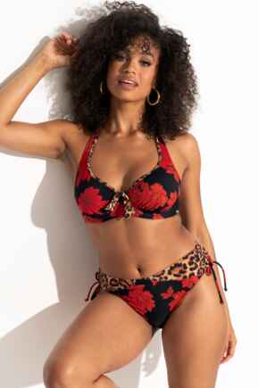 St Lucia Halter Underwired Non-Padded Top - Rose/Leopard