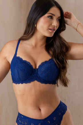 Swoon Underwired Bra D-J - Navy
