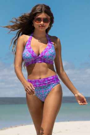 Venice Beach Fold Over Brief - Aquaburst