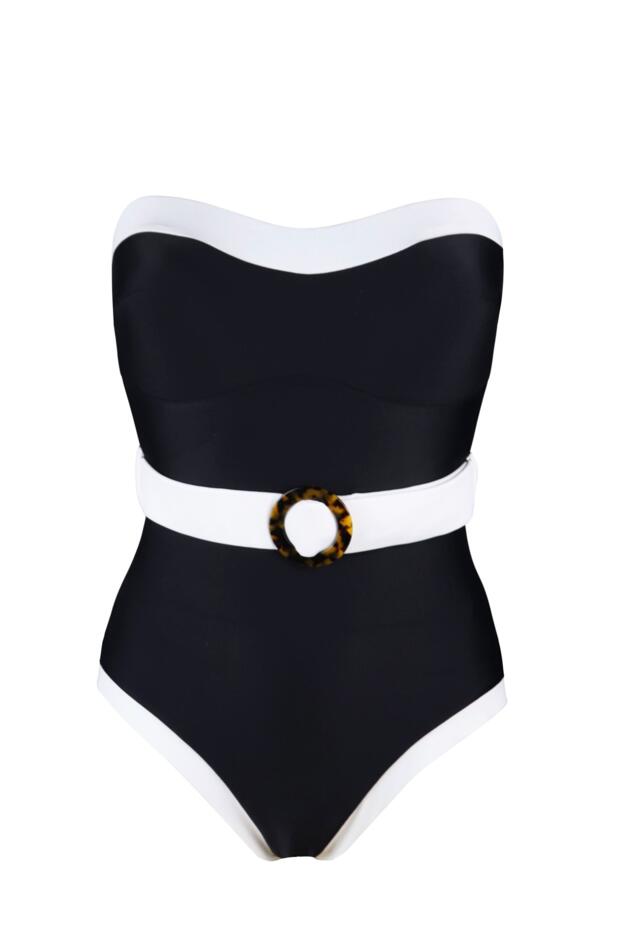 Removable Straps Belted Control Swimsuit