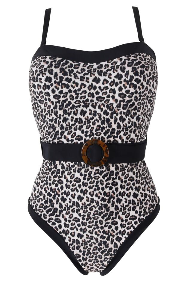 Removable Straps Belted Control Swimsuit