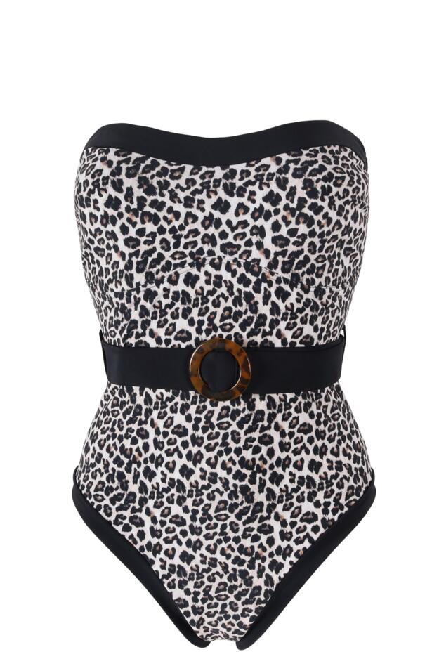 Removable Straps Belted Control Swimsuit