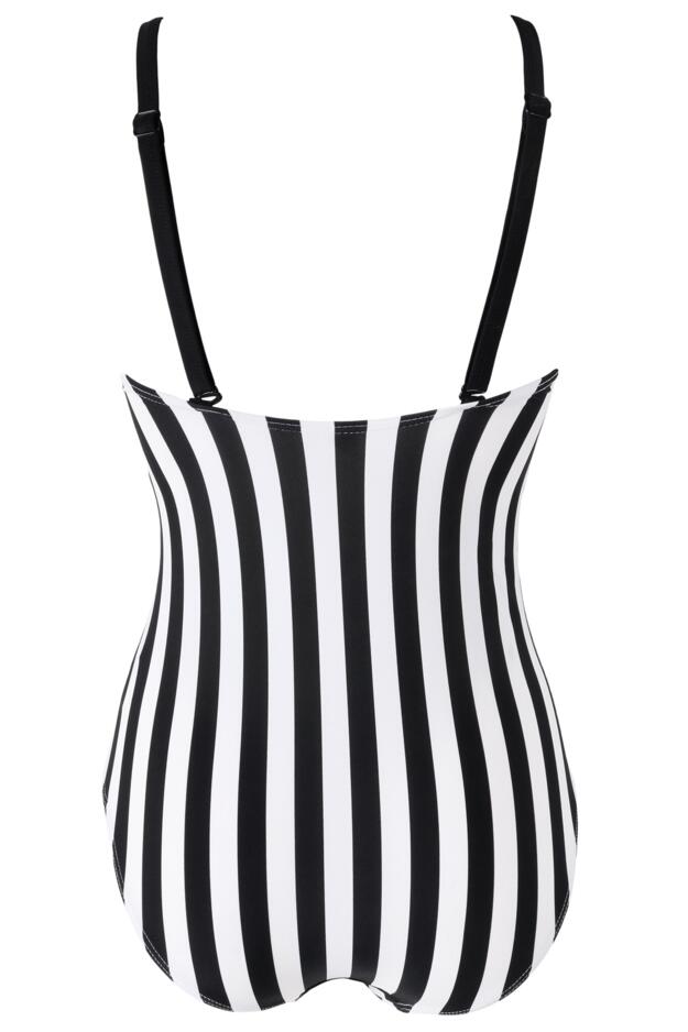 Stripe Panelled Control Swimsuit