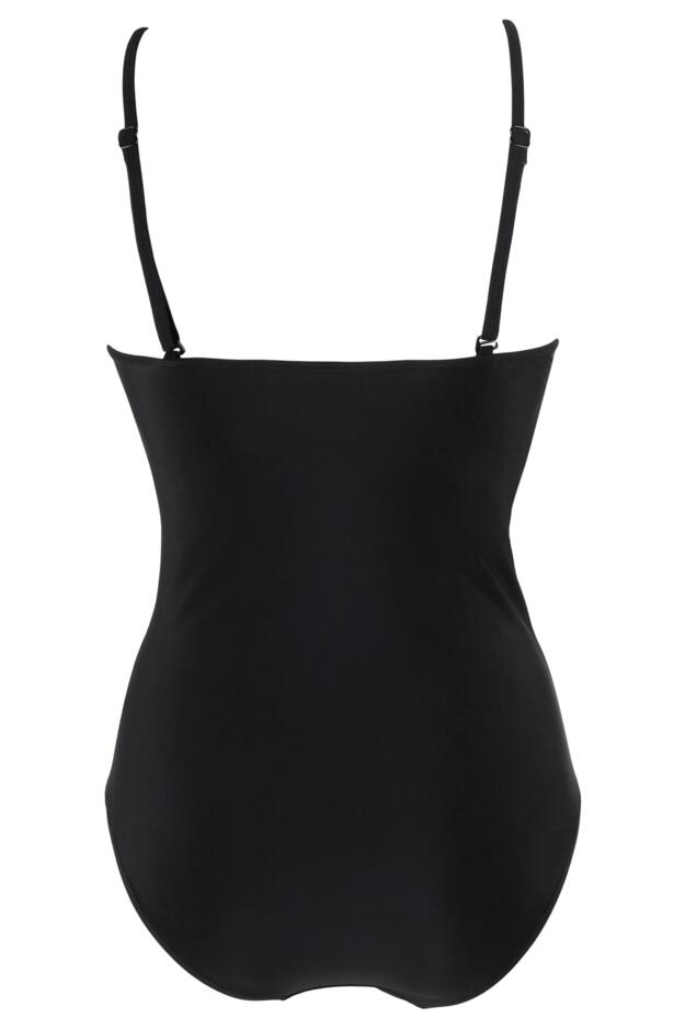 High Neck Mesh Insert Control Swimsuit