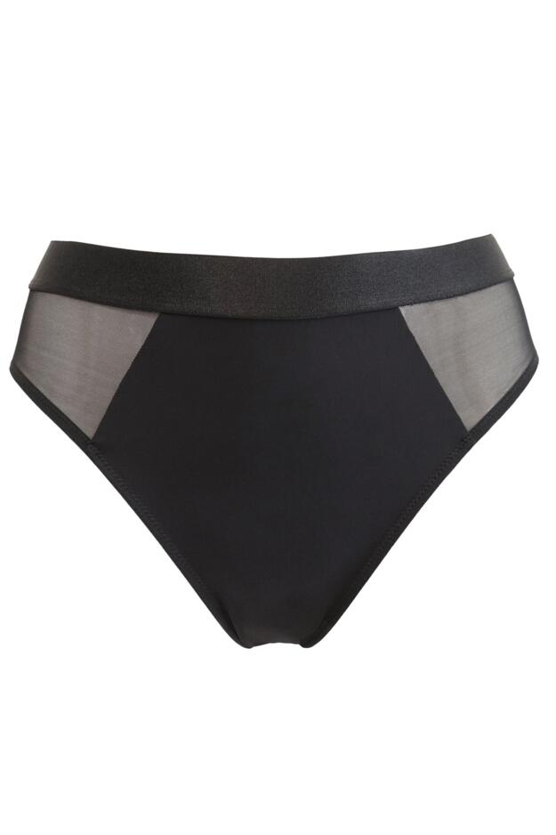 India Mesh and Lace High Leg Brief 