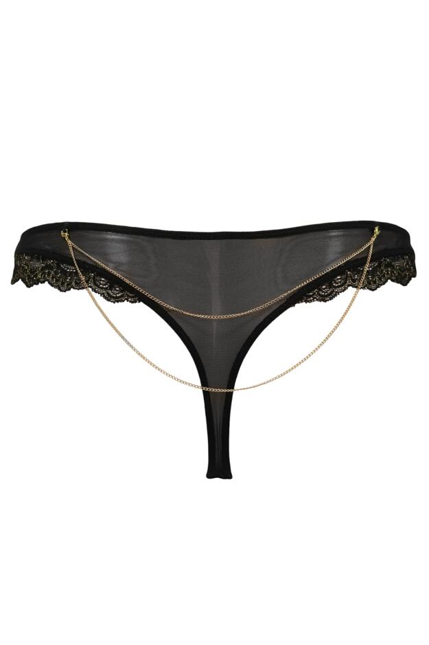 Laced in Gold Thong 
