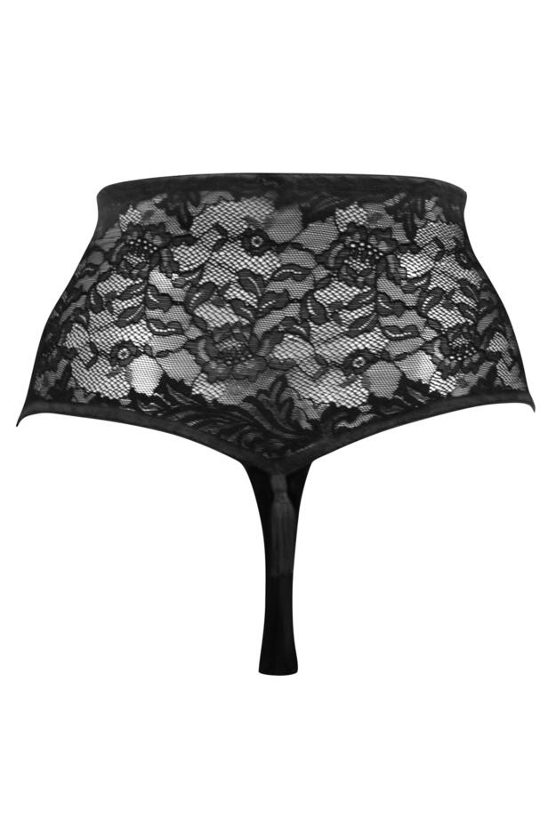 For Your Eyes Only High Waist Crotchless Thong 