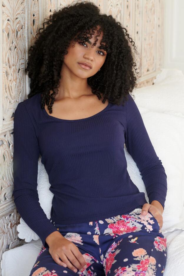 Rib Jersey Long Sleeve Top 