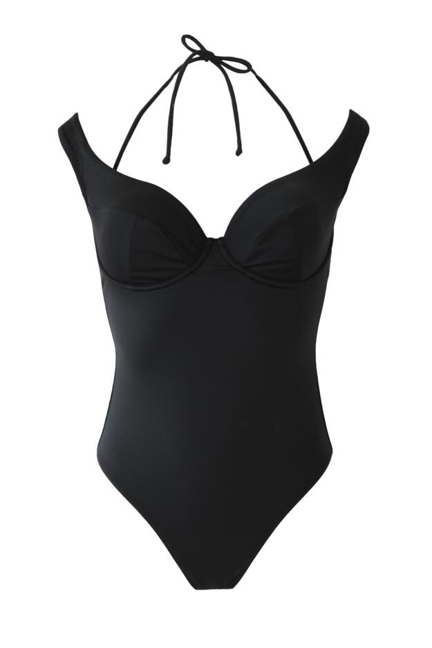 Underwired Off the Shoulder Double Strap Control Swimsuit