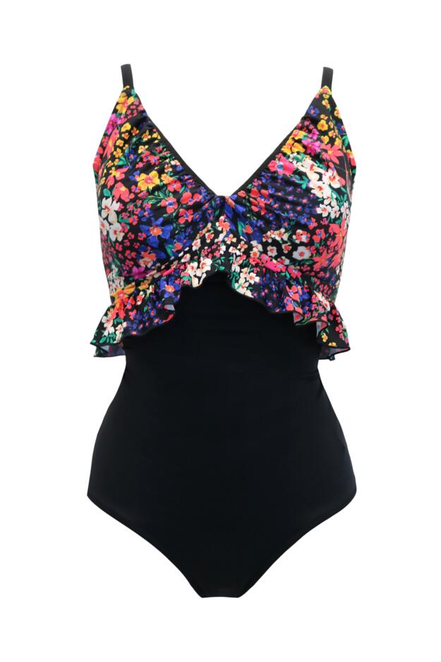Frill Ditsy Control Swimsuit