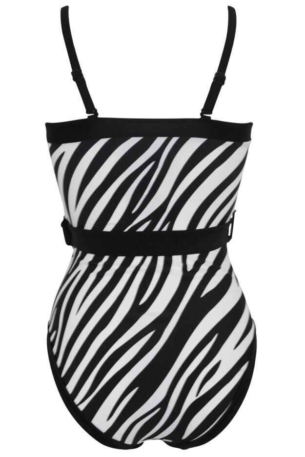 Removable Straps Belted Control Swimsuit