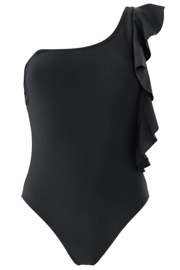 Frill Shoulder Control Swimsuit
