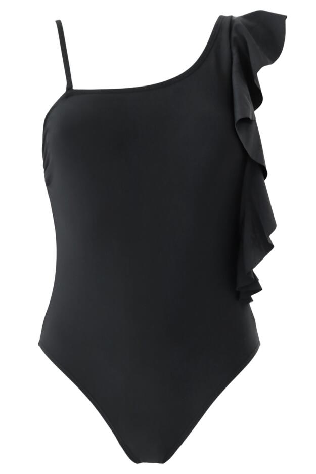 Frill Shoulder Control Swimsuit