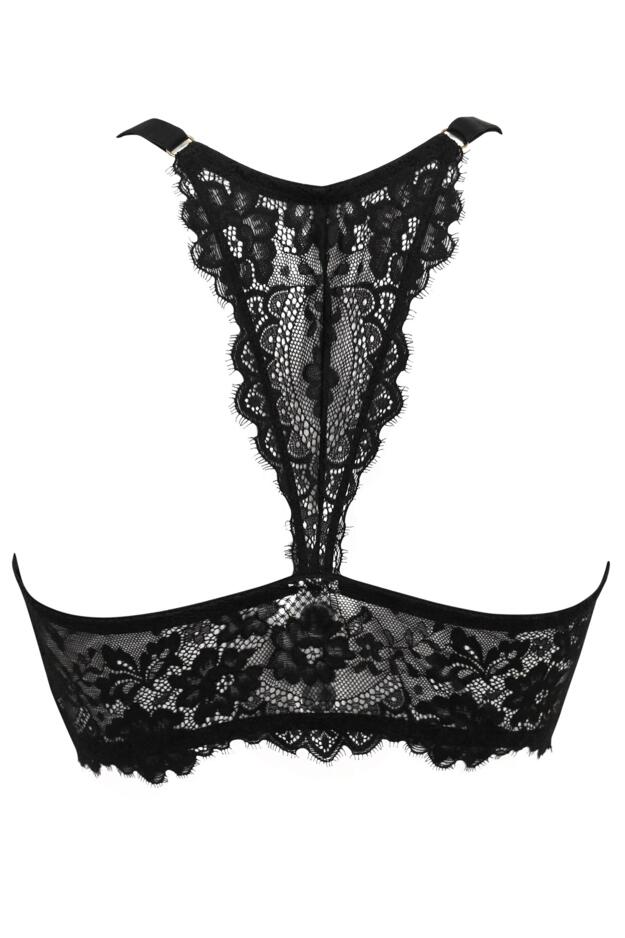 India Eyelash Lace Front Fastening Non Wired Bralette 