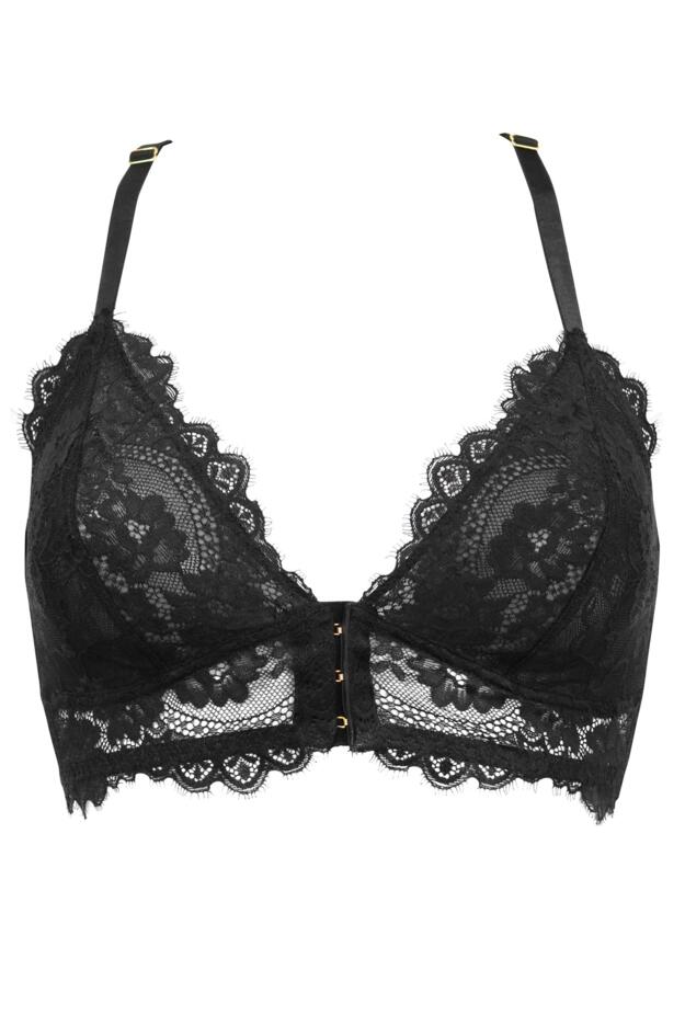 India Eyelash Lace Front Fastening Non Wired Bralette 