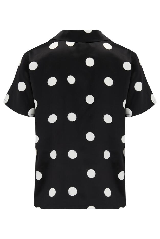 Satin Print Revere Collar Short PJ Set 