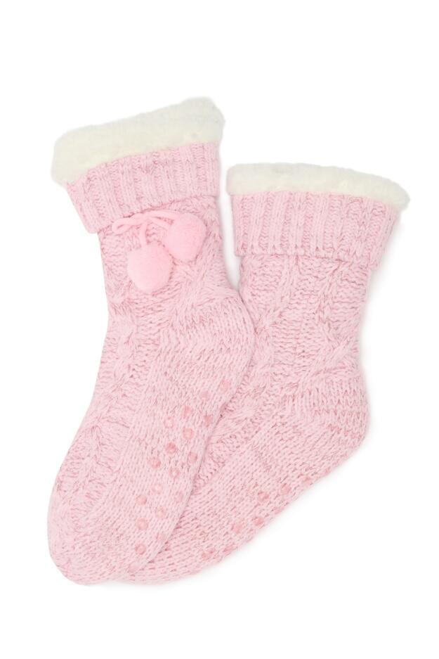 Cosy Cable Knit Slipper Sock 