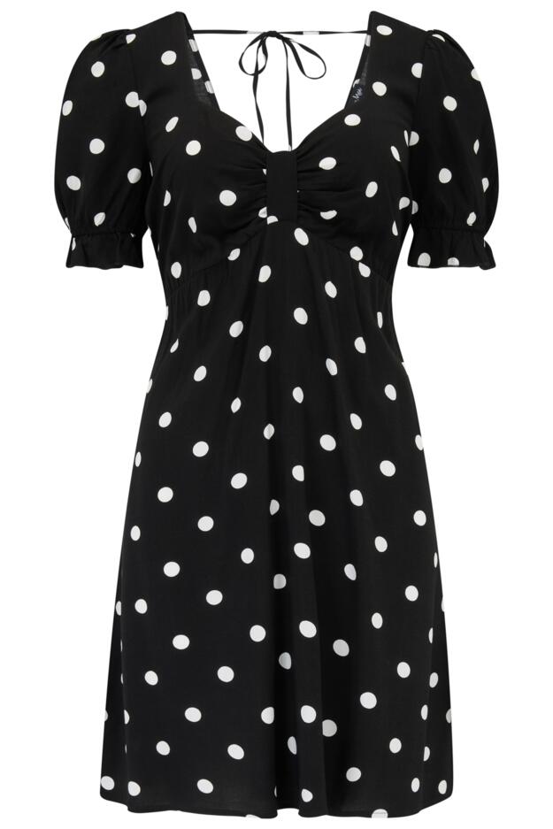Shirred Back Puff Sleeve Mini Beach Dress