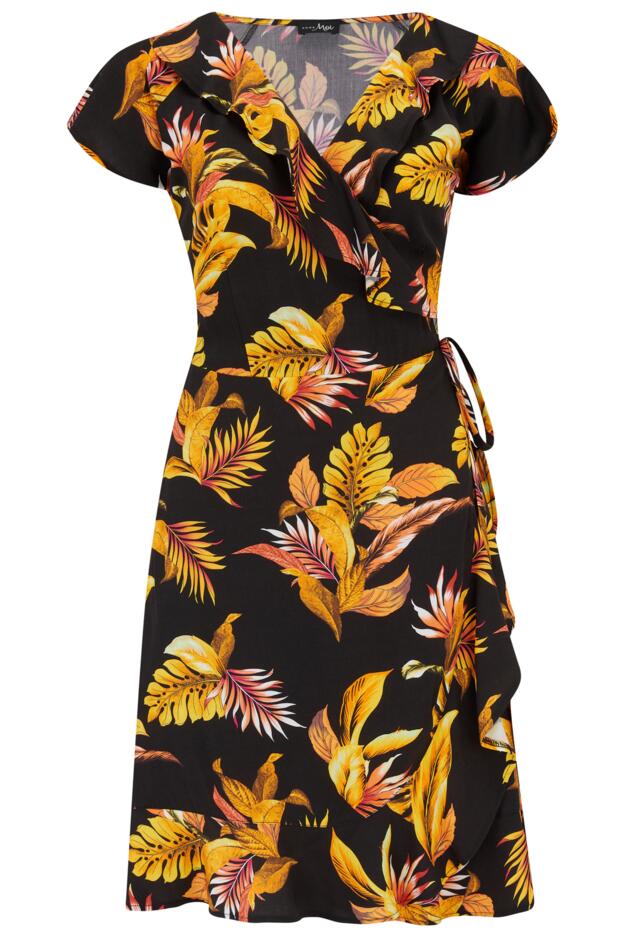 Woven EcoVero™ Frill Wrap Dress