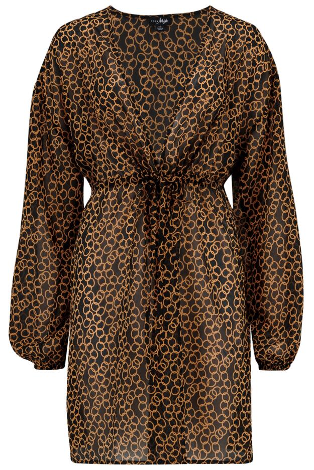 Recycled Chiffon Tie Sleeve Kimono