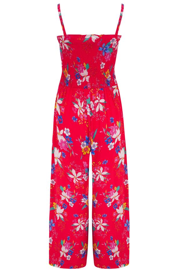 Shirred Crop Leg Jumpsuit