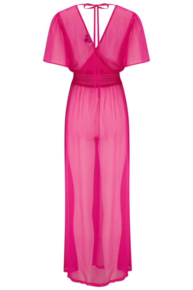 Short Sleeve Chiffon Wrap Maxi Kaftan
