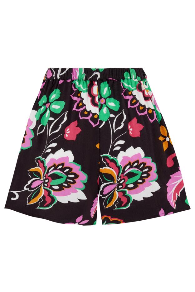 Crinkle Viscose Tie Front Beach Shorts