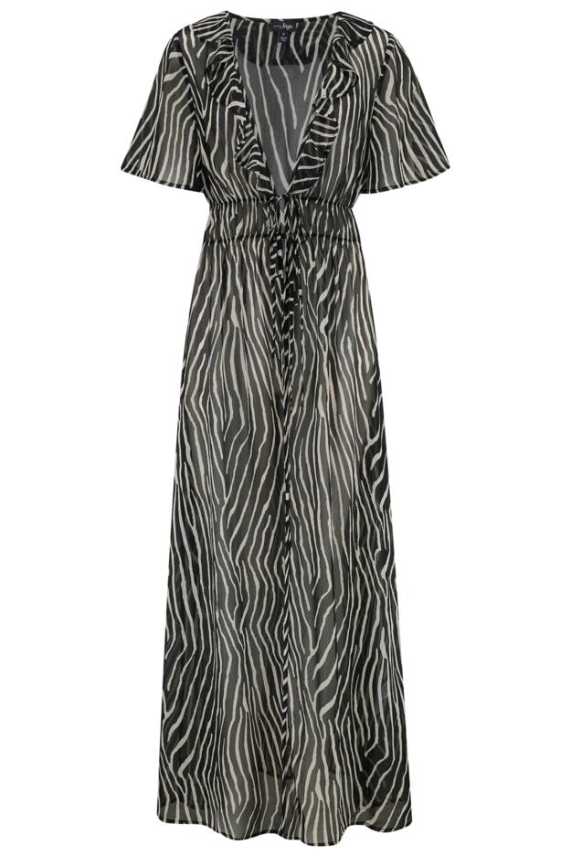 Frill Detail Double Tie Chiffon Kimono