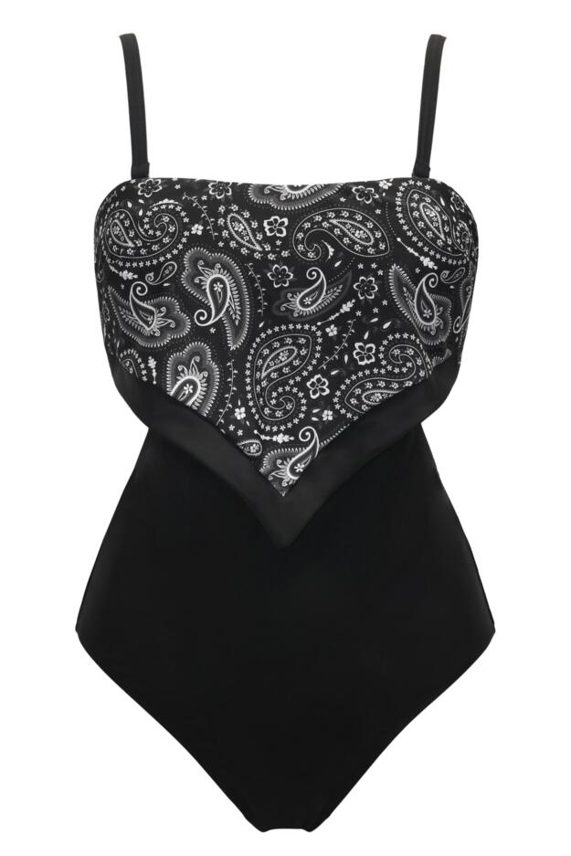 Scarf Strapless Tummy Control Swimsuit 