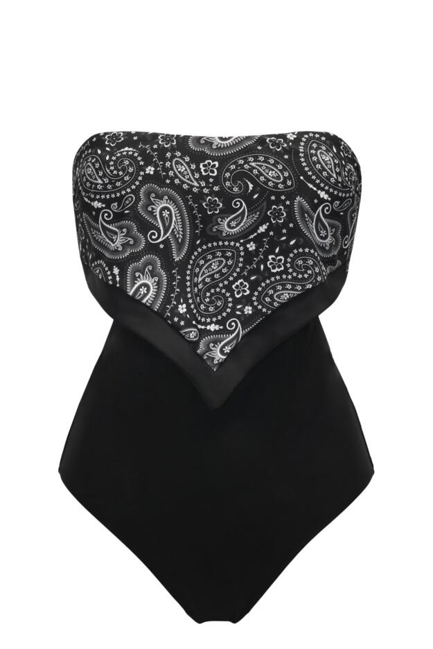 Scarf Strapless Tummy Control Swimsuit 