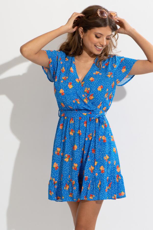 Woven EcoVero™ Tiered Wrap Dress