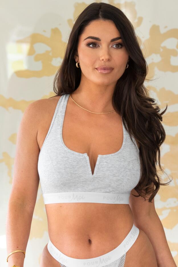 Love To Lounge Logo Cotton Non Wired Crop Top