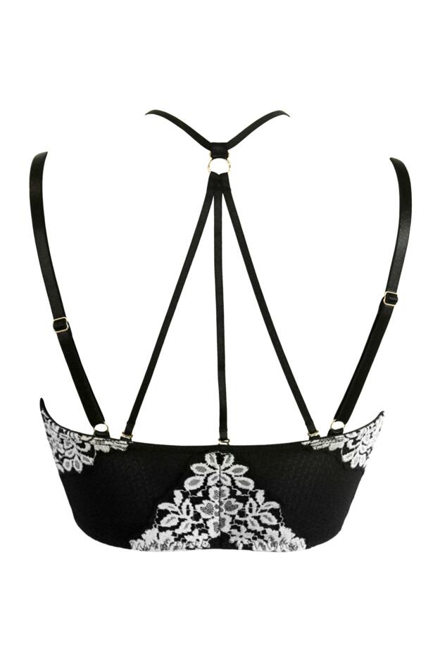 India Two-Tone Bold Lace Front Fastening Bralette