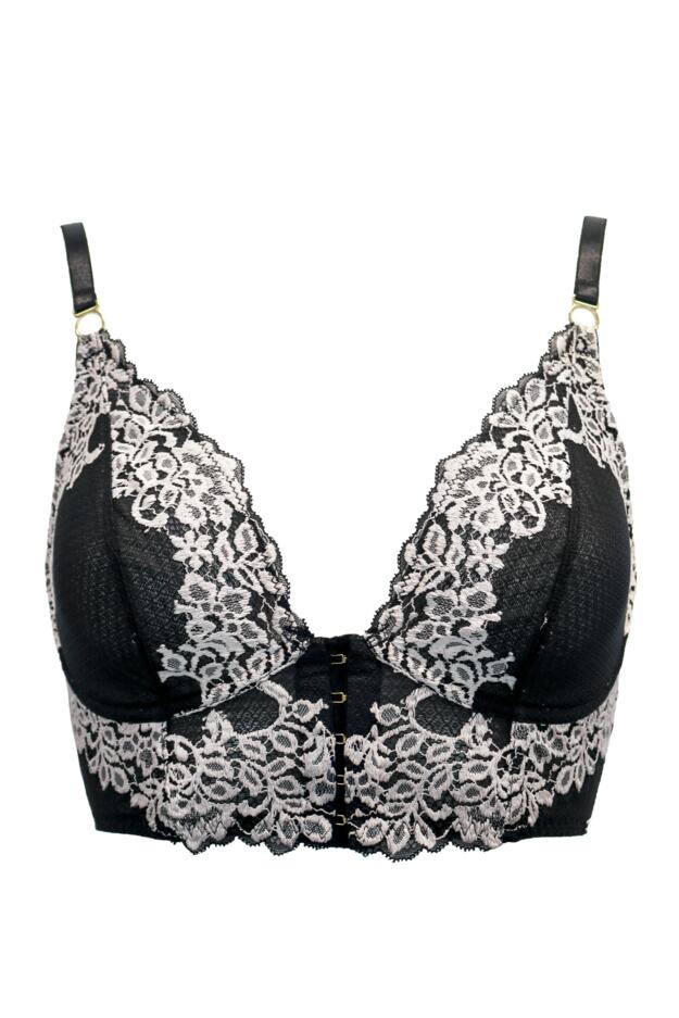 India Two-Tone Bold Lace Front Fastening Bralette
