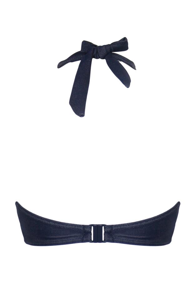 Adelaide Denim Underwired Lace Up Longline Top