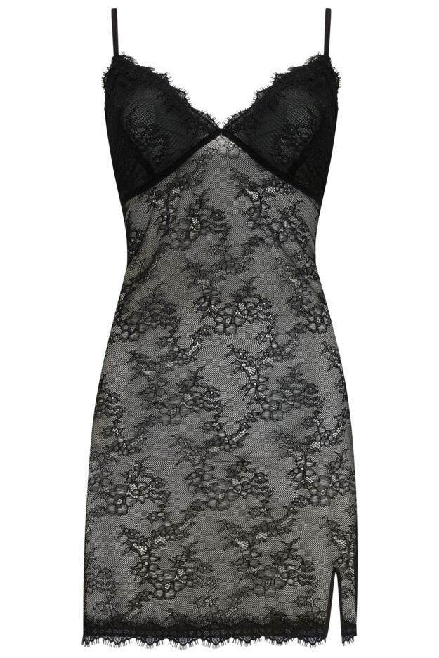 Boudoir Lace Split Hem Chemise