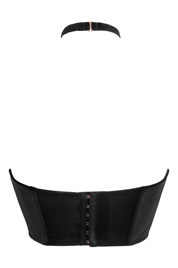 India Velvet Luxe Metallic Lace Contour Halterneck Longline