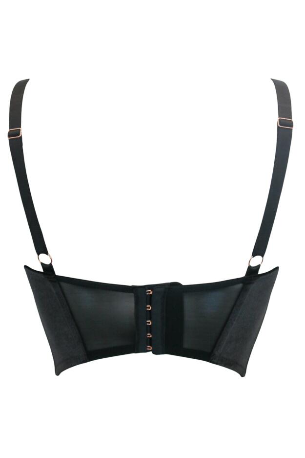 India Velvet Luxe Metallic Lace Cowl Neck Bustier