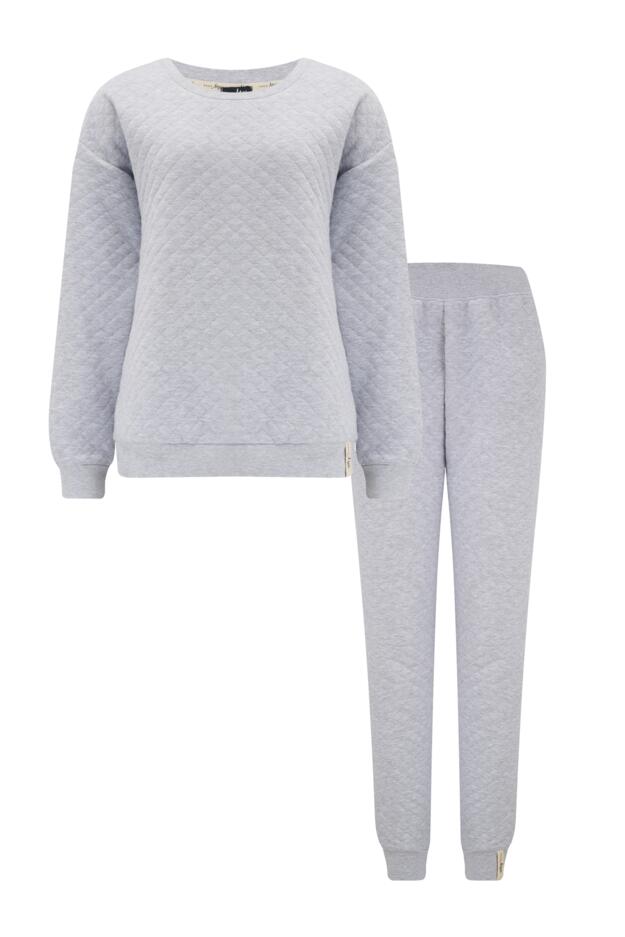 Quilted Lounge Sweatshirt and Jogger Co-Ord Set 