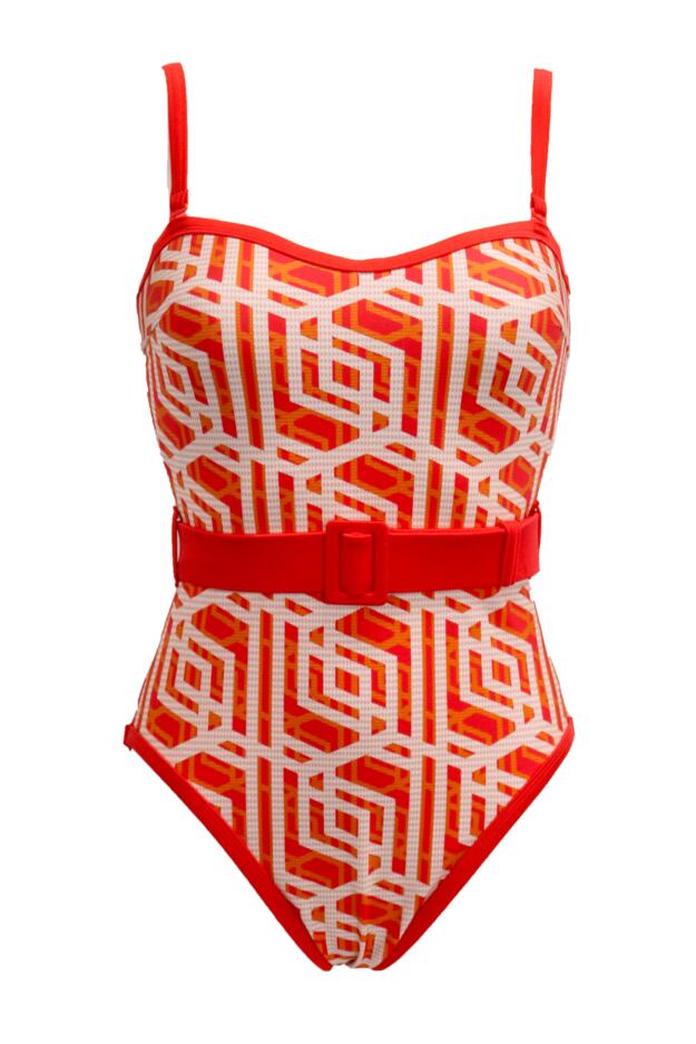 Casablanca Removable Straps Belted Control Swimsui