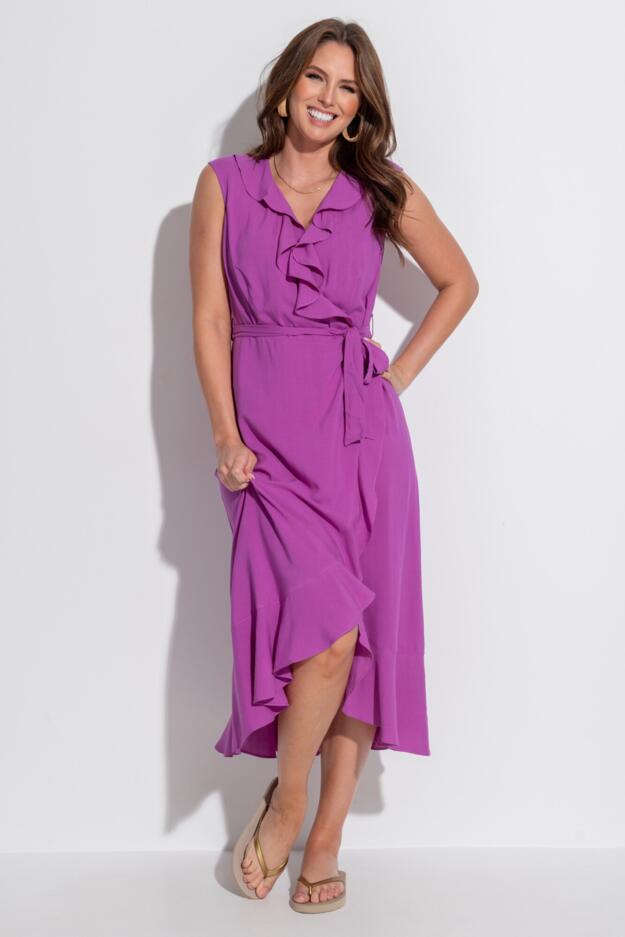 LENZING™ ECOVERO™ Viscose Midaxi Wrap Beach Dress