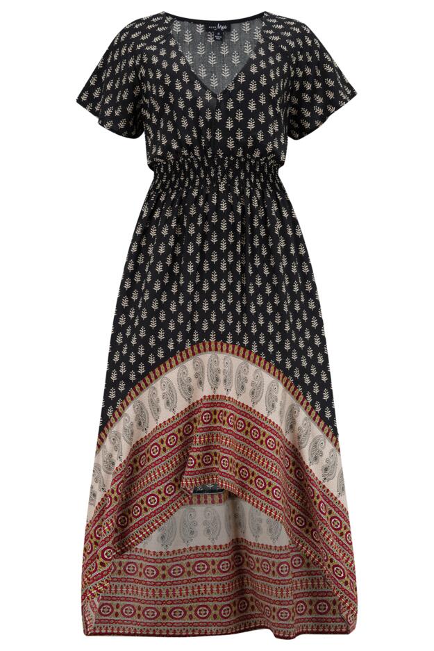 Border Print High Low Midaxi Beach Dress