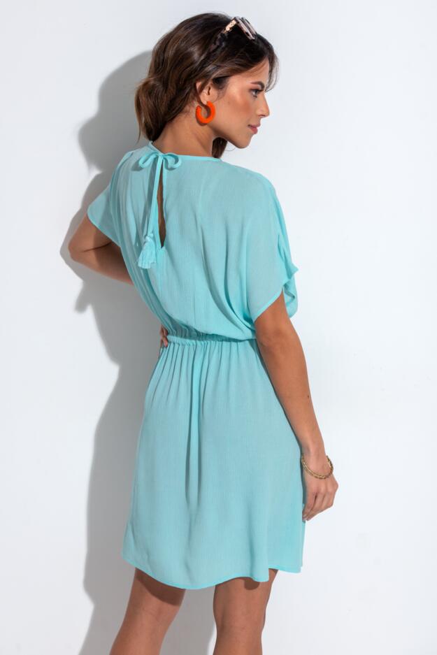 LENZING™ ECOVERO™ Viscose Crinkle Embroidered Beach Kaftan